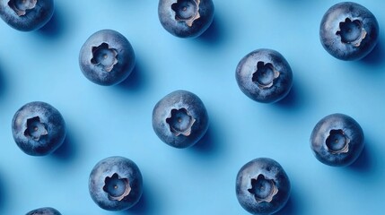 Blueberries arranged in a pattern showing their texture