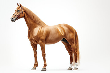 Obraz premium Bay sport horse isolated on white background