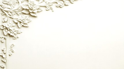 Fototapeta premium Elegant White Floral Corner Design Embellishment