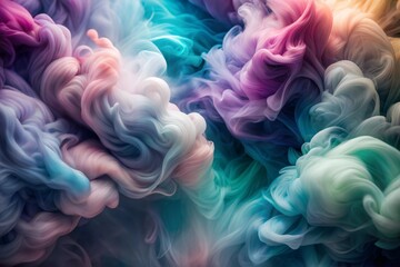 Fototapeta premium Dreamlike swirls of colorful ink watercolor texture