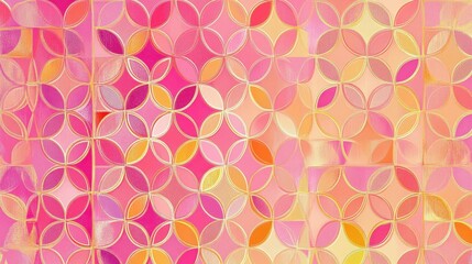Abstract Pink and Orange Geometric Pattern