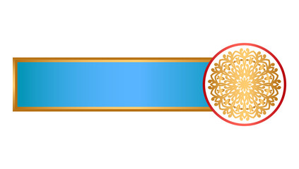 luxury golden arabic islamic text box title frame border set with ornamental illustration	
