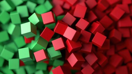 Abstract Red And Green Cube Background