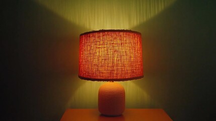 Illuminated vintage lamp in a dimly lit room