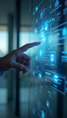 assistant person user virtual using prompt conversation interface chatbot touching intelligence chat screen chat virtual support answer artificial customer technology bot ai chat ai technology