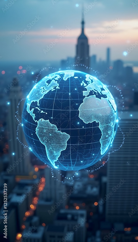 Aufkleber network background connected concept concept internet communication nodes city world global worldwid