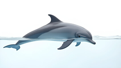 "Graceful Dolphin Swimming in Crystal-Clear Water – Stunning High-Resolution Marine Life Photography"