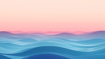 Obraz premium Abstract Pastel Blue and Pink Rolling Hills Landscape