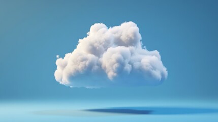 Single Fluffy Cloud in a Blue Sky