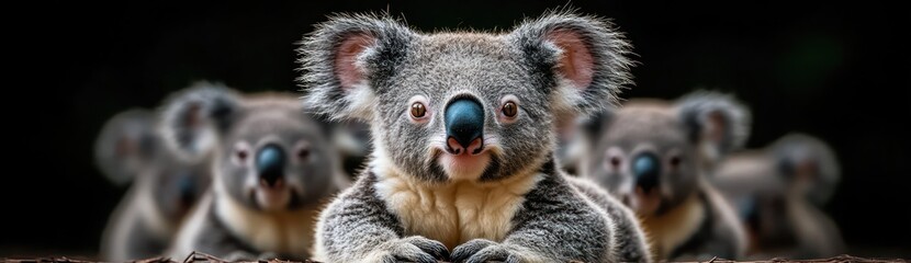 Fototapeta premium Collection of koalas on a white background