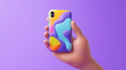 Fototapeta premium Colorful Abstract Phone Case in Hand