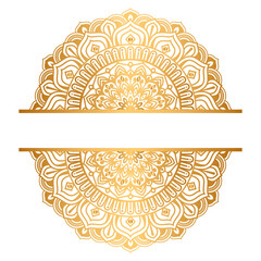 Luxury pattern on a black background. Vector mandala template. Golden design elements. Traditional Turkish, Indian motifs. Great for fabric and textile, wallpaper, packaging or any desired idea.