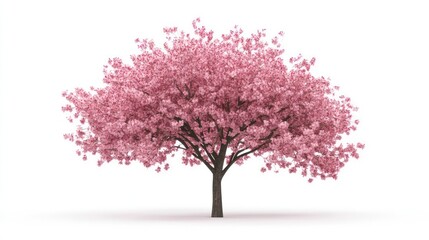 Obraz premium falling pink cherry blossom 3d render icon isolated on white background