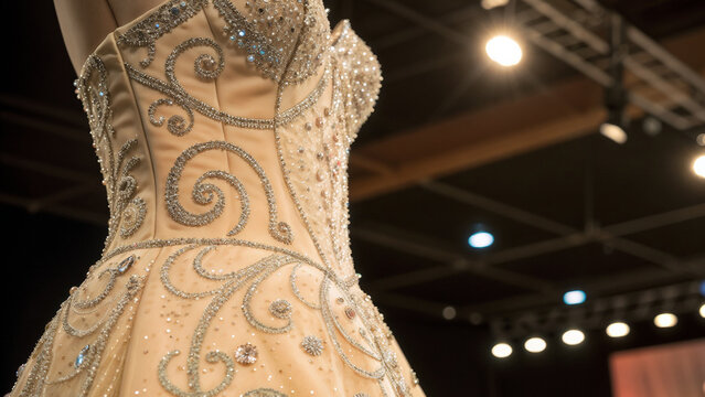 Traditional Persian dress adorned with intricate sequins and beading