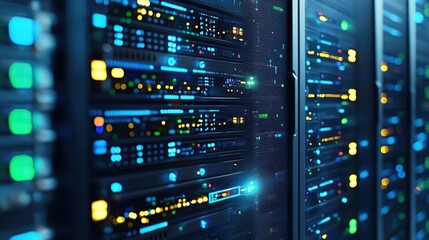 Naklejka premium Modern Data Center Server Racks