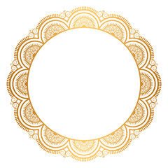 Luxury Golden Circle Frame Transparent With Vintage Mandala Gold Circular Pattern 
