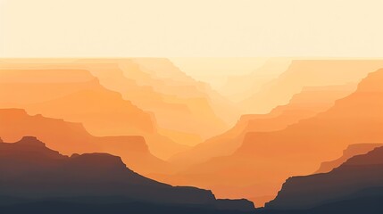 A stylized, colorful, sunset over the Grand Canyon.