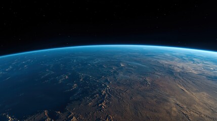 Fototapeta premium View of the planet Earth surrounded by the vastness of space