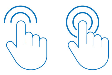 Click line hand cursor icon set.