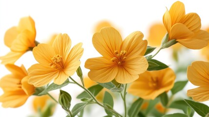 Fototapeta premium flying yellow flower isolated on white background