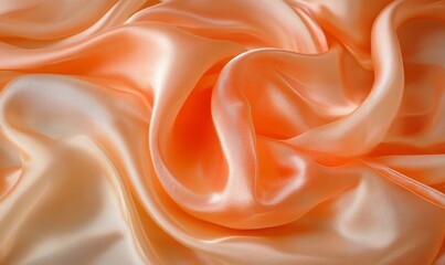 Obraz premium Peach Color Silk Background, Generative AI