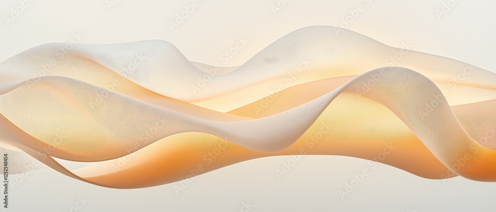 Poster dynamic wave patterns abstract design digital illustration soft tones artistic perspective visual fl