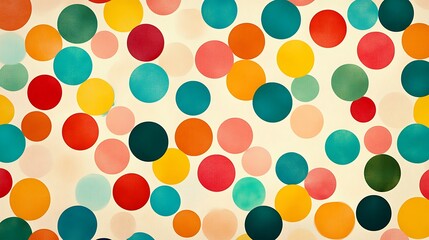 Bright colorful polka dots on dark background wallpaper