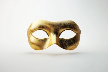 Gold masquerade mask, studio shot, white background, party event