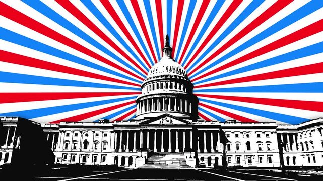 Washington DC background - blue/red rays