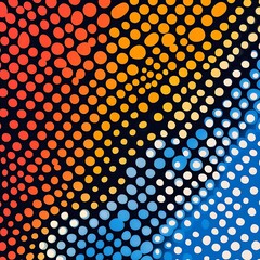 Dynamic round shapes in bright hues on black