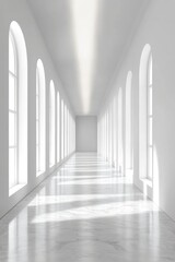 Obraz premium 3D Light White Background, Generative AI