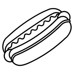 Modern Hot Dog Outline Vector Graphics