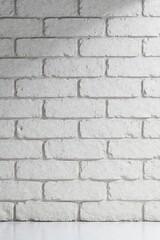 Obraz premium Clean White Brick Wall Texture Background for Design Projects