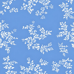 Light Blue Background With Pixelated White Floral Pattern