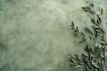A textured sage green background with a natural feel, ideal for a soothing design, featuring generous areas for copy or other design elements.
