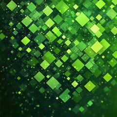 Green Squares Background, Generative AI