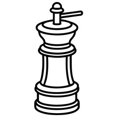 Modern Line Art Pepper Grinder Design