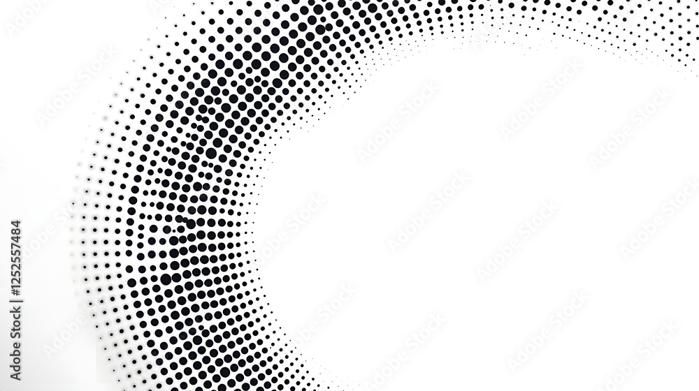 Poster radial halftone gradient circular abstract design on white background