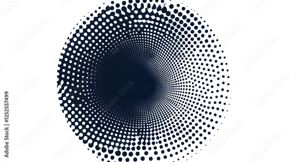 Poster mesmerizing radial halftone gradient design on white background
