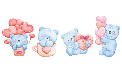 Cute bear animal with costume Christmas concept