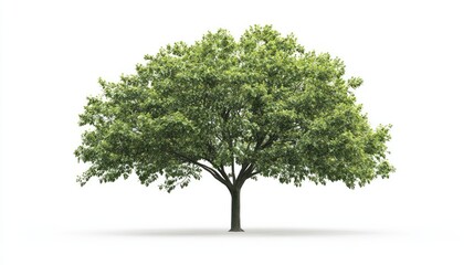 Obraz premium Lush green tree isolated on white, nature backdrop (1)