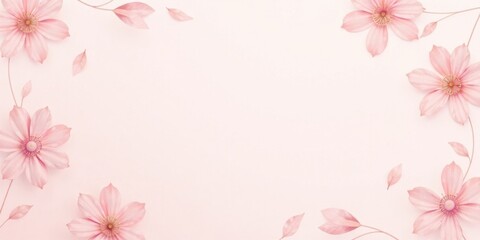 Delicate Pink Floral Frame  A Soft and Elegant Background for Design Projects