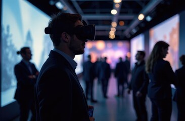 An expert demonstrating VR technologies at the exhibition