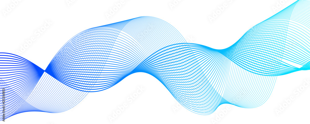 Fototapete Abstract glowing Modern wave with Dynamic flowing lines. Futuristic technology and sound wave lines. Digital frequency track equalizer with Stylized line art. Twisted curve lines and blend effect