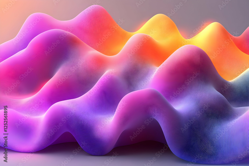 Poster abstract colorful 3d wave design
