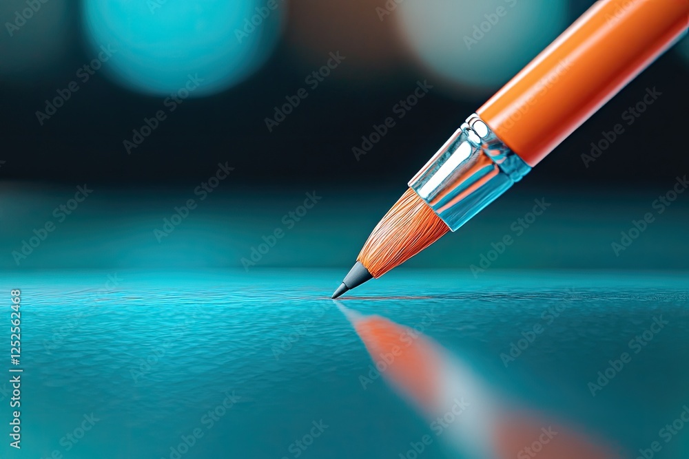 Poster detailed close-up of stylus gliding over high-resolution screen creating intricate patterns with imm