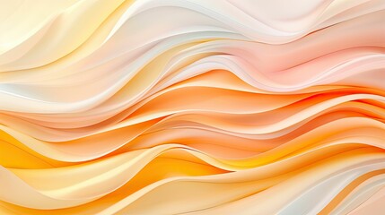 Fluid Undulating Lines Create a Warm and Inviting Atmosphere in Soothing Pastel Yellow and Peach Tones