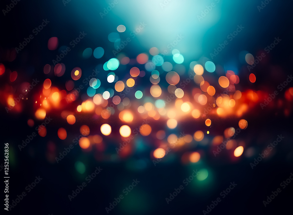 Poster abstract background featuring a dark backdrop illuminated by a vibrant array of defocused lights. th