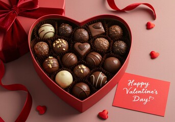 A Heart-Shaped Box of Gourmet Chocolates for Valentine's Day