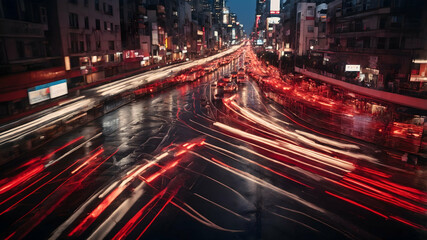 Obraz premium City Traffic at Night